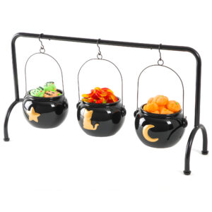 Halloween Decorations Indoor Halloween Party Decor, 3 Pack Ceramic Witches Cauldron