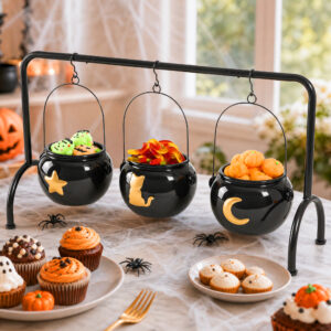 Alternative view of Halloween Decorations Indoor Halloween Party Decor, 3 Pack Ceramic Witches Cauldron