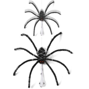 Halloween Animatronics Decorations Floating Hanging Giant Spider with Egg Sac