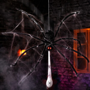 Alternative view of Halloween Animatronics Decorations Floating Hanging Giant Spider with Egg Sac