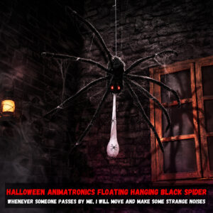 Halloween Animatronics Decorations Floating Hanging Giant Spider with Egg Sac - Image 4