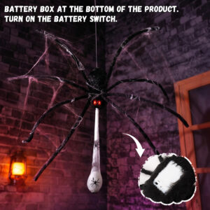 Halloween Animatronics Decorations Floating Hanging Giant Spider with Egg Sac - Image 3