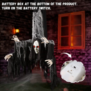 Halloween Animatronics Decorations Hanging Ghost with 4 Hands - Image 3