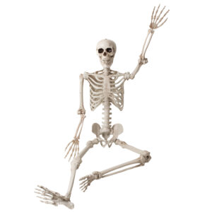 63" Halloween Skeleton Life Size Decor, 5.2FT Posable Skeletons with Glowing Eyes and Body