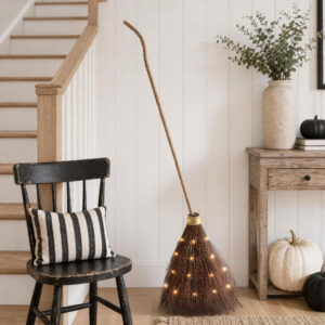 Halloween Decorations - 6 FT Giant Light Up Witch Broom, Vintage Witches Broomstick Fall Decor - Image 5