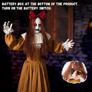 Halloween Animatronics Decorations, 6FT Animated Lifesize Scary Haunted Jumpscare Lady Ghost - Image 3