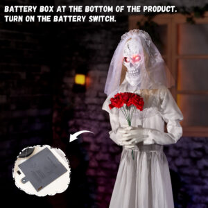 Halloween Animatronics Decorations 65 inch Bride Ghost with the Swapped Face - Image 3