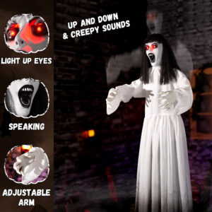 Halloween Animatronics Decorations, Animated Up & Down Haunted Ghost - Image 7