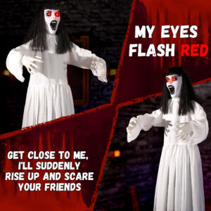 Halloween Animatronics Decorations, Animated Up & Down Haunted Ghost - Image 5