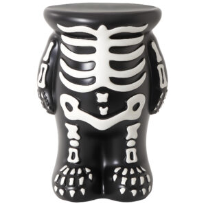 Halloween Decorations Skeleton Pumpkin Stand, Black & White Torso Candy Bowl Holder