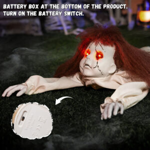 Halloween Animatronics Doll Decorations, Animated Crawling Zombie Doll - Image 3