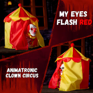 Halloween Animatronic Clown Circus Tent Decoration - Image 5