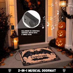 Halloween Musical Door Mat, Foot Sensor 2-in-1 Christmas Doormat Holiday Decor - Image 4