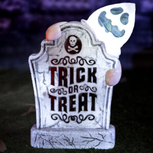 Alternative view of Halloween Decorations Animatronic Tombstone with Pop-Up Ghost