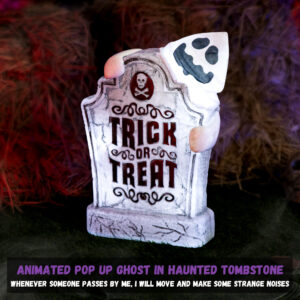 Halloween Decorations Animatronic Tombstone with Pop-Up Ghost - Image 4