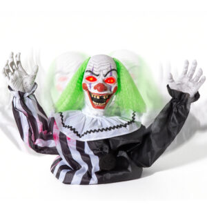 Halloween Animatronics Clown Decorations Outdoor, Animated Groundbreaker Clown