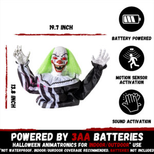 Halloween Animatronics Clown Decorations Outdoor, Animated Groundbreaker Clown - Image 6