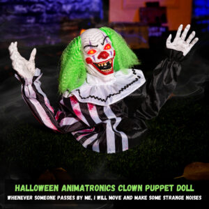 Halloween Animatronics Clown Decorations Outdoor, Animated Groundbreaker Clown - Image 4