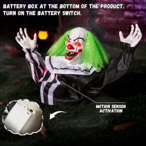 Halloween Animatronics Clown Decorations Outdoor, Animated Groundbreaker Clown - Image 3