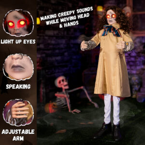 Halloween Animatronics Decorations 48inch Animated Creepy Doll - Image 8