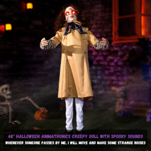 Halloween Animatronics Decorations 48inch Animated Creepy Doll - Image 5