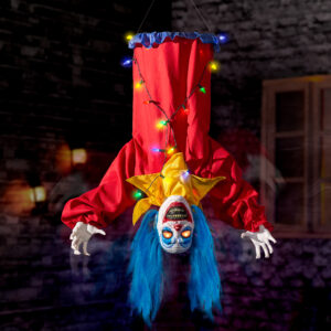 Alternative view of Halloween Decorations Animatronic Clown Creepy Hanging or Standing Horror Clown
