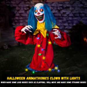 Halloween Decorations Animatronic Clown Creepy Hanging or Standing Horror Clown - Image 4