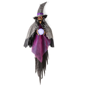Halloween Animatronics Decorations 67inch Hanging Talking Witch