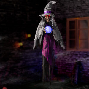 Alternative view of Halloween Animatronics Decorations 67inch Hanging Talking Witch