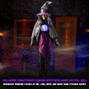 Halloween Animatronics Decorations 67inch Hanging Talking Witch - Image 4