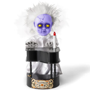 Halloween Animatronics Decorations, 13.7'' Creepy Doll with Piano