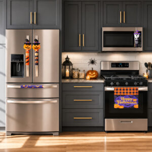 5 Pack Halloween Refrigerator Handle Covers, Pumpkin Kitchen Appliance Handle Covers - Image 7