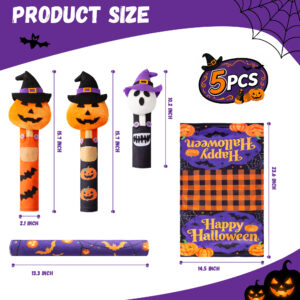 5 Pack Halloween Refrigerator Handle Covers, Pumpkin Kitchen Appliance Handle Covers - Image 6