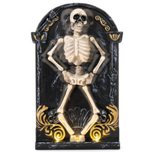 Halloween Decorations Animatronic Dancing Skeleton Built-in Tombstone