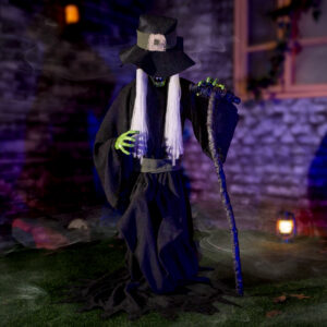 Alternative view of Halloween Animatronic Jump-Scare Witch Decoration