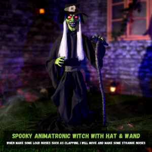 Halloween Animatronic Jump-Scare Witch Decoration - Image 4