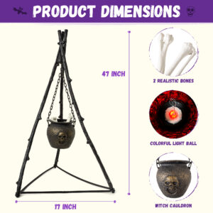 Alternative view of Halloween Decorations Witch Cauldron with Tripod