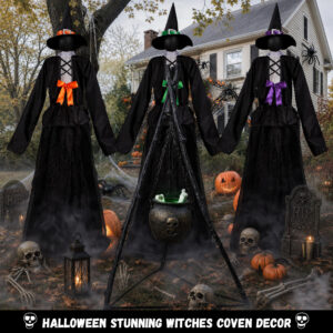 Halloween Decorations Witch Cauldron with Tripod - Image 5
