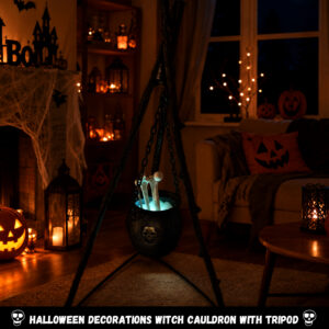 Halloween Decorations Witch Cauldron with Tripod - Image 3