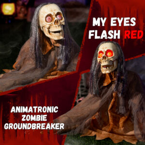 Halloween Animatronic Zombie Groundbreaker Decoration - Image 5