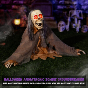 Halloween Animatronic Zombie Groundbreaker Decoration - Image 6