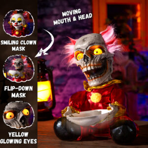 Halloween Animatronic Face Ripping Clown Decorations - Image 7