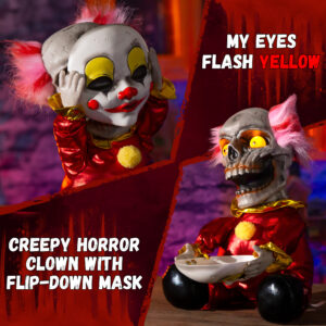 Halloween Animatronic Face Ripping Clown Decorations - Image 5