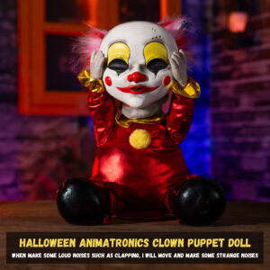 Halloween Animatronic Face Ripping Clown Decorations - Image 4