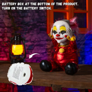 Halloween Animatronic Face Ripping Clown Decorations - Image 3